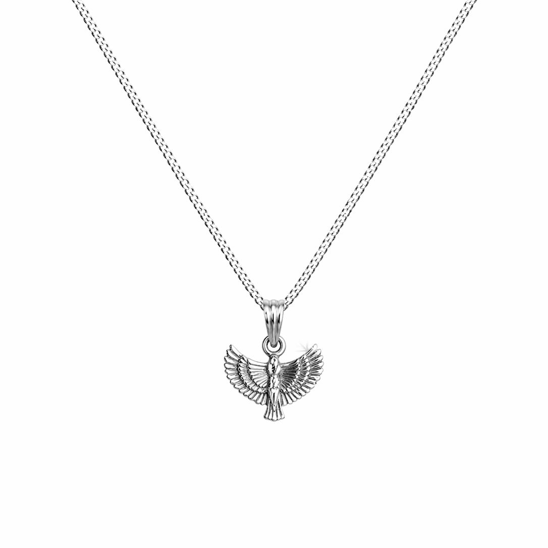 Horus Falcon Pendant Necklace – Silver 925 Plated with Platinum