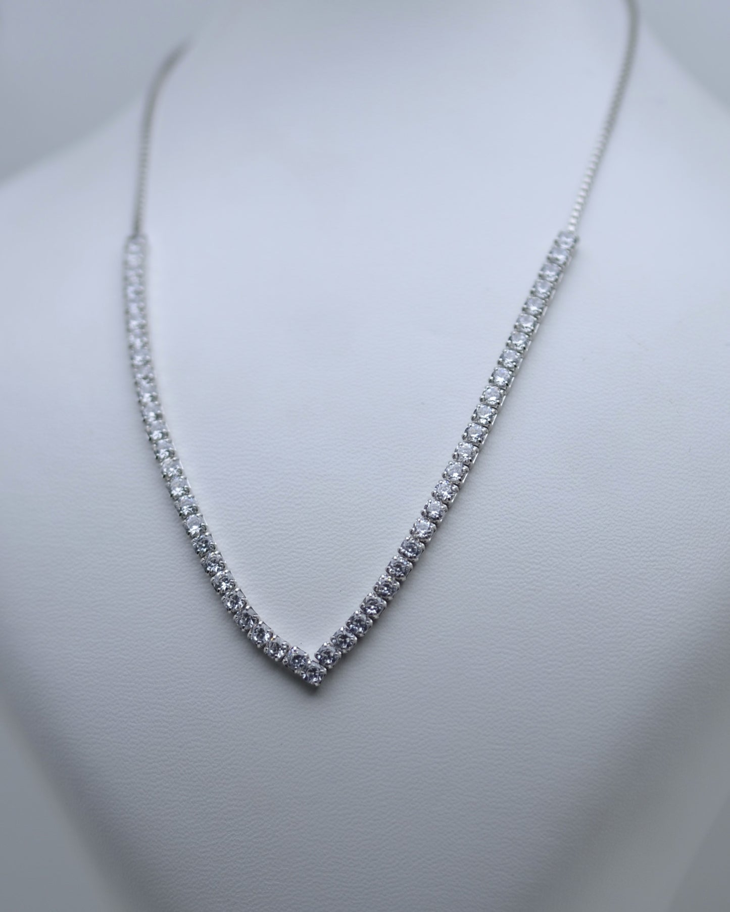 tennis necklace for women pure silver 925K