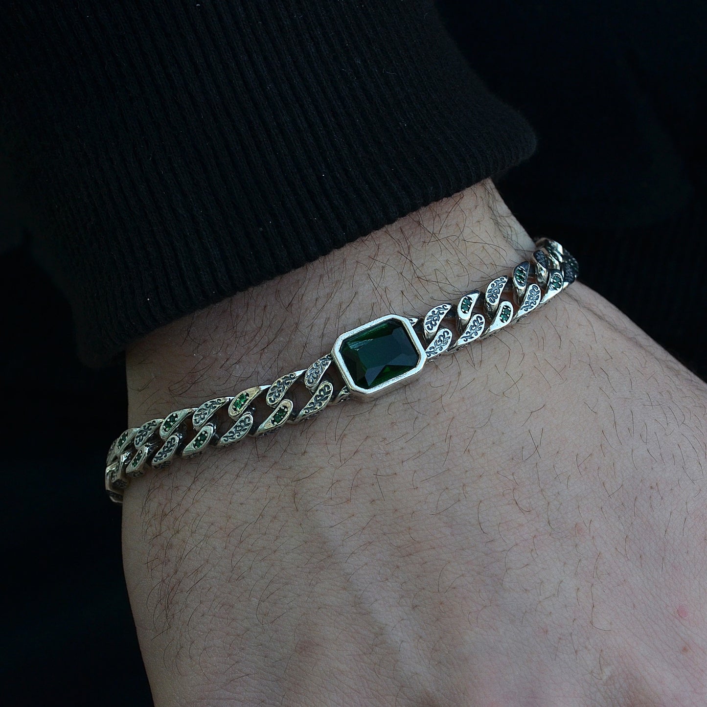 gromet stone bracelet silver italian 925k