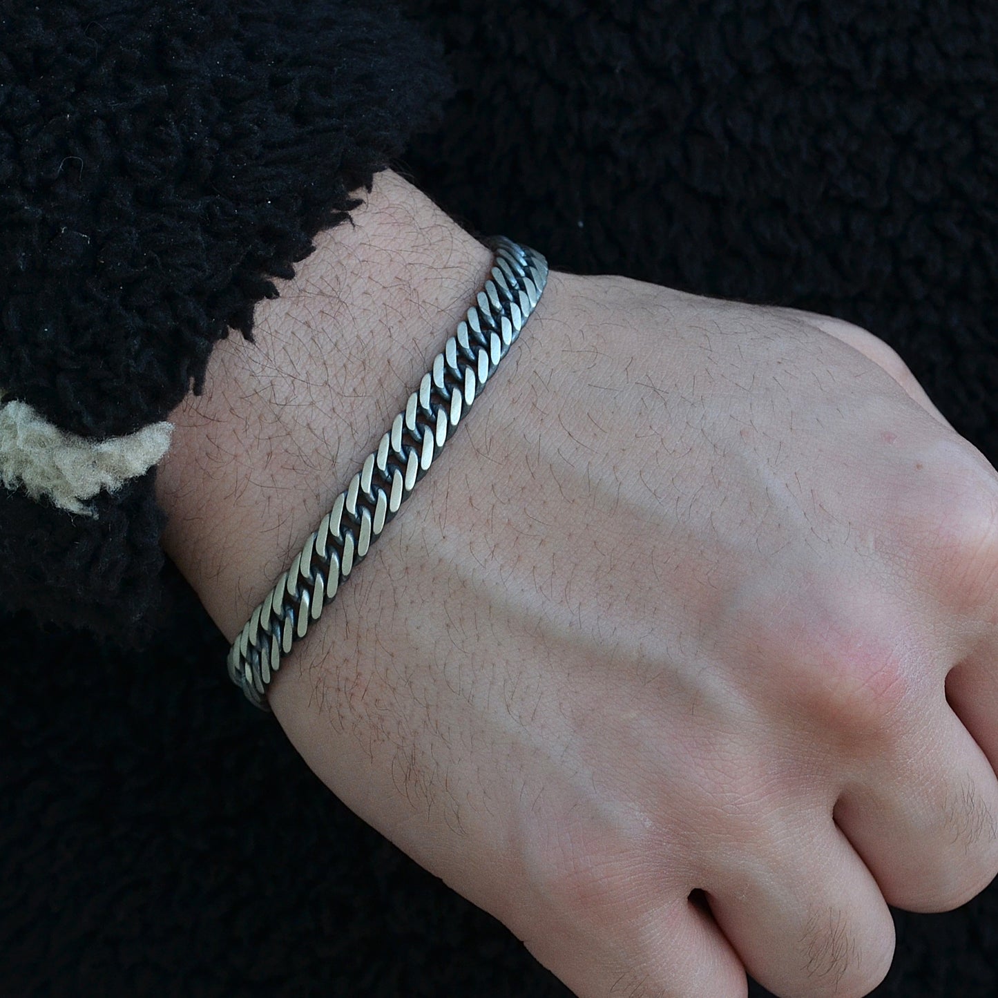 Braid bracelet silver italian 925 k