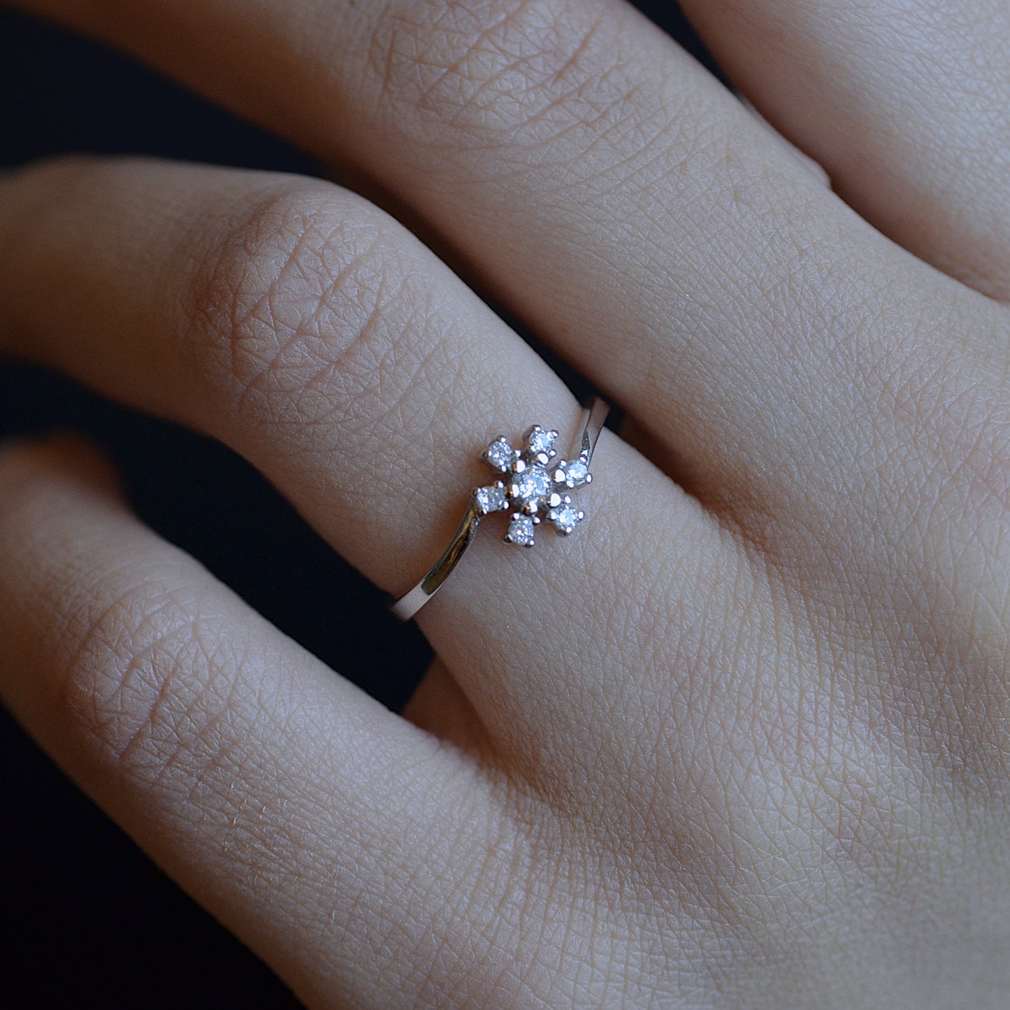 Flower ring silver 925k