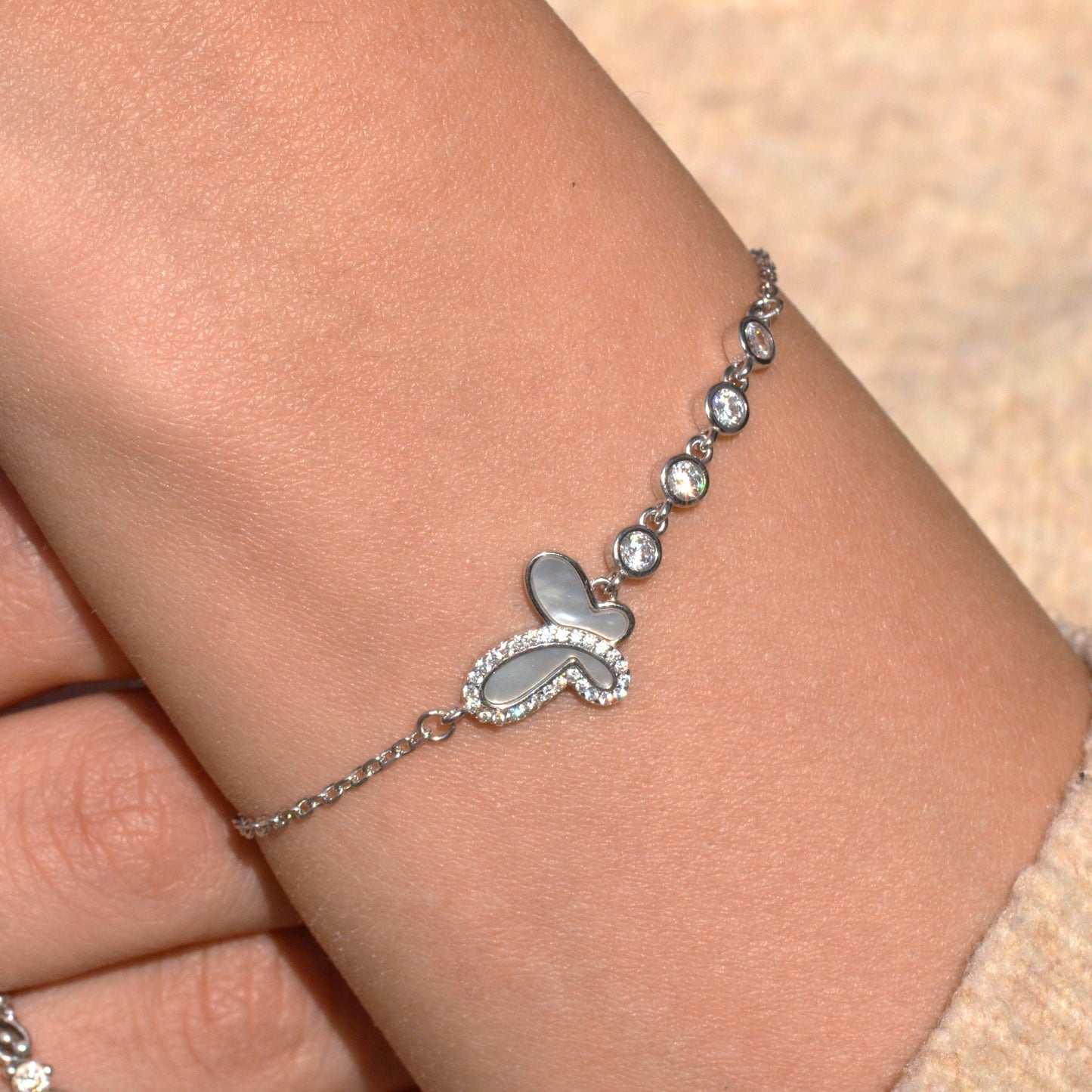 butterfly bracelet silver 925k
