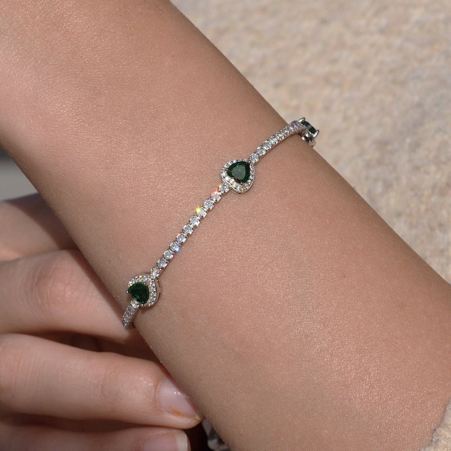 triple heart bracelet silver 925k