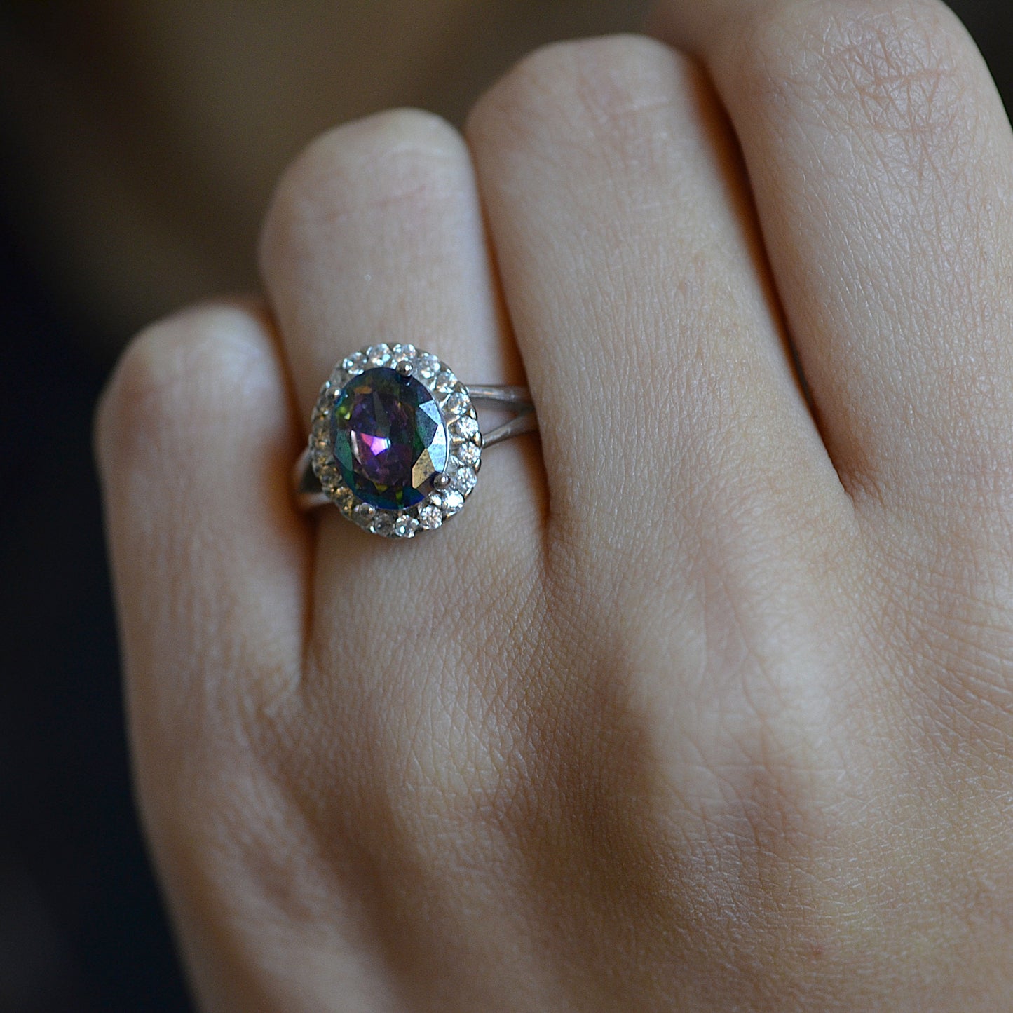 Aurora Halo Ring Silver 925K