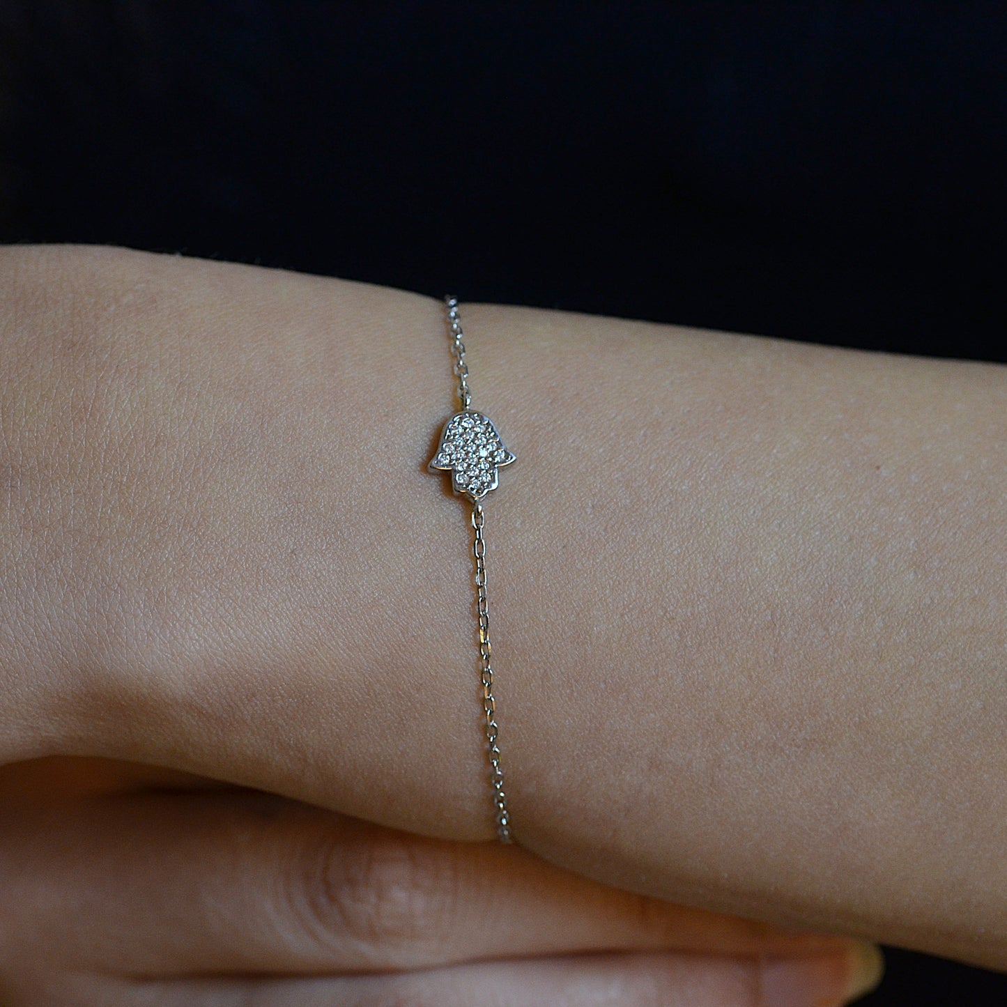 Luminous Hamsa Bracelet Silver 925K