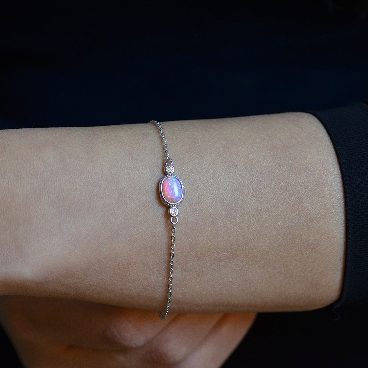 Rose Opal Glow Bracelet Silver 925K