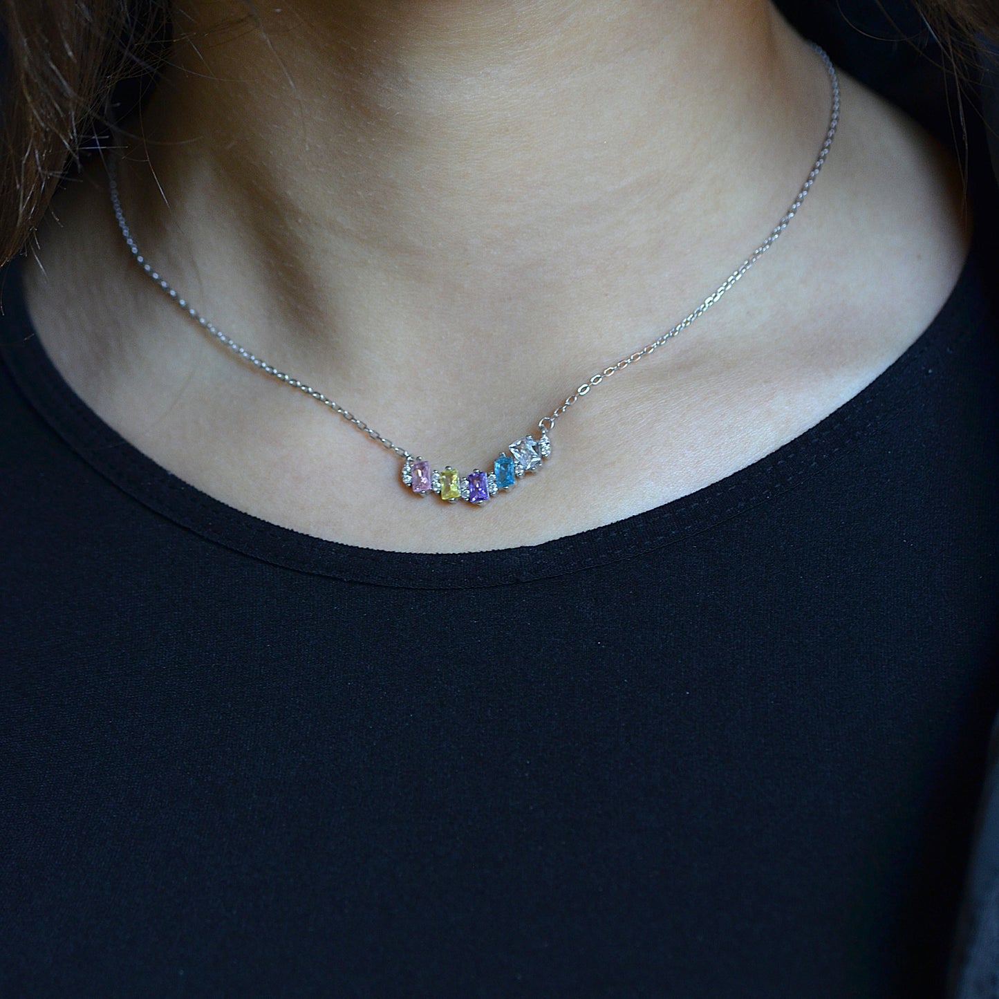 Prism Aura Necklace Silver 925K