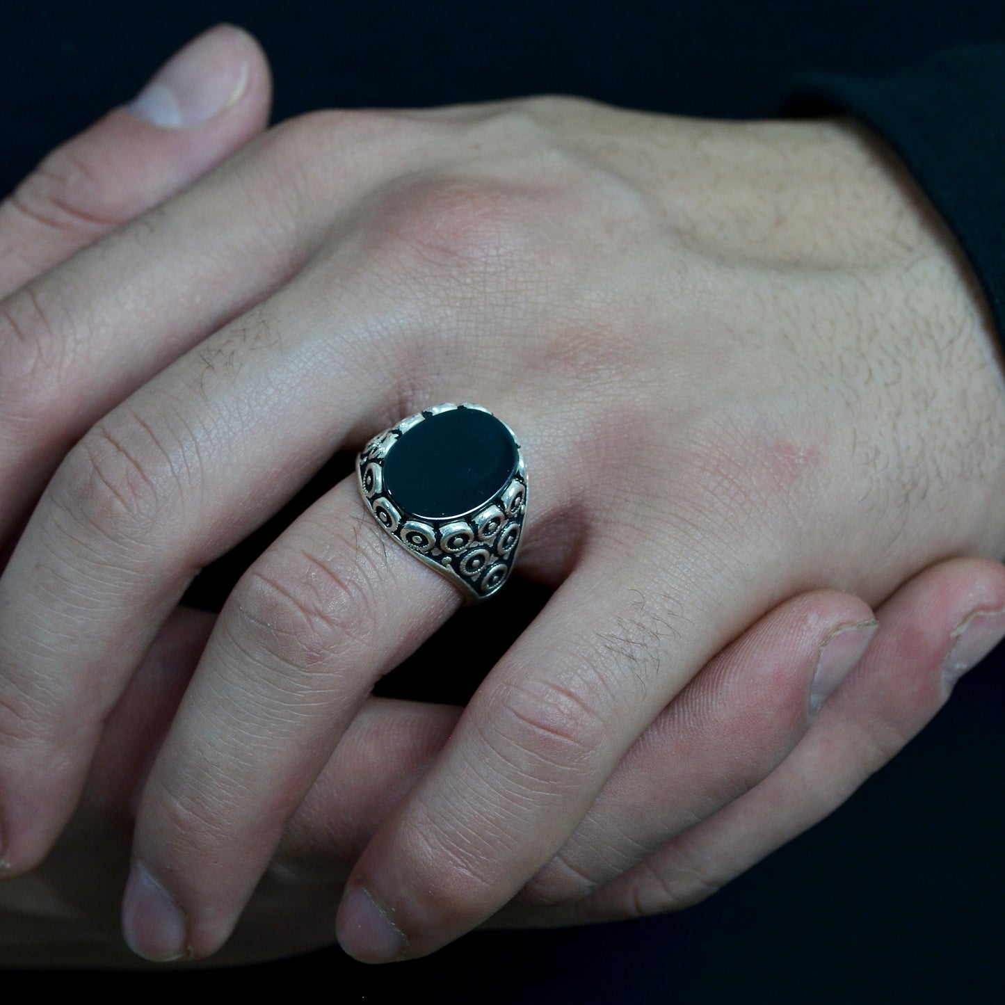 Onyx Pattern Ring silver 925k