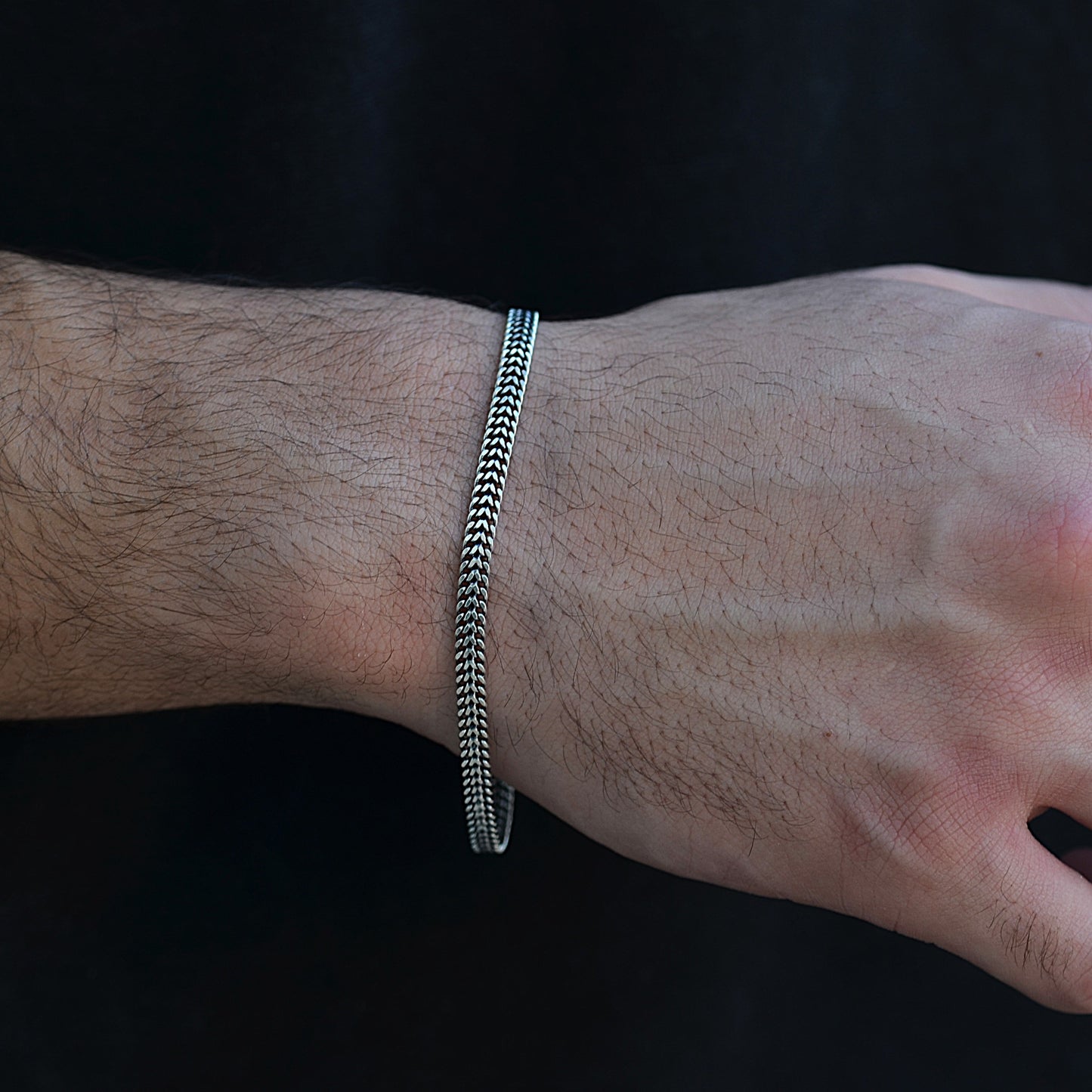 bracelet for men italian silver 925k black snake width 8 mm