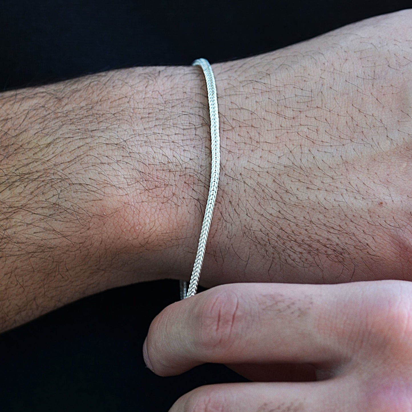 snake white bracelet for men italian silver 925k