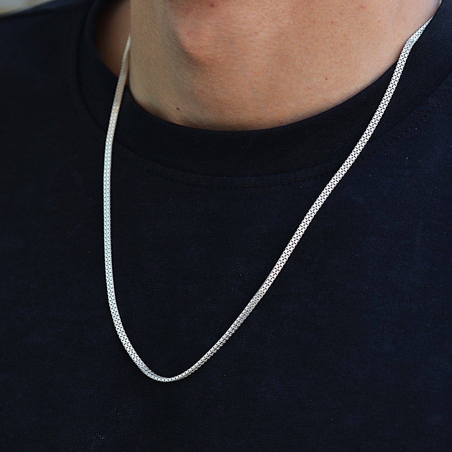 chain for men box style italian silver 925k