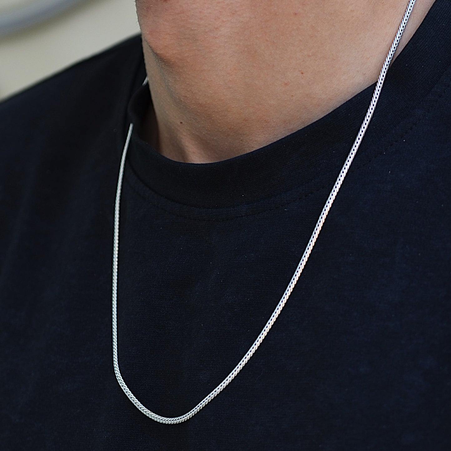 snake style chain for men silver 925k