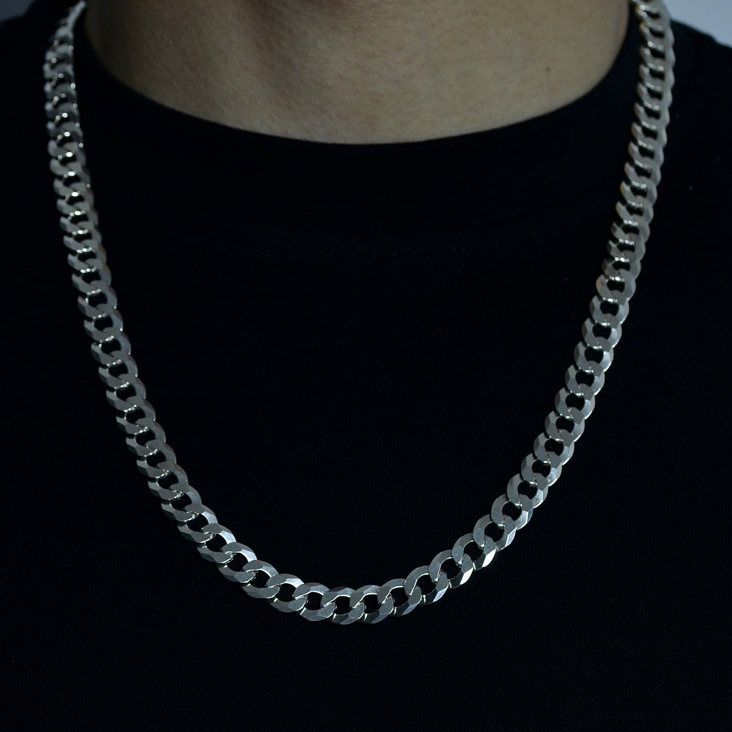 Italian Gromit Necklace silver 925K Length: (60) cm Width: (1) cm