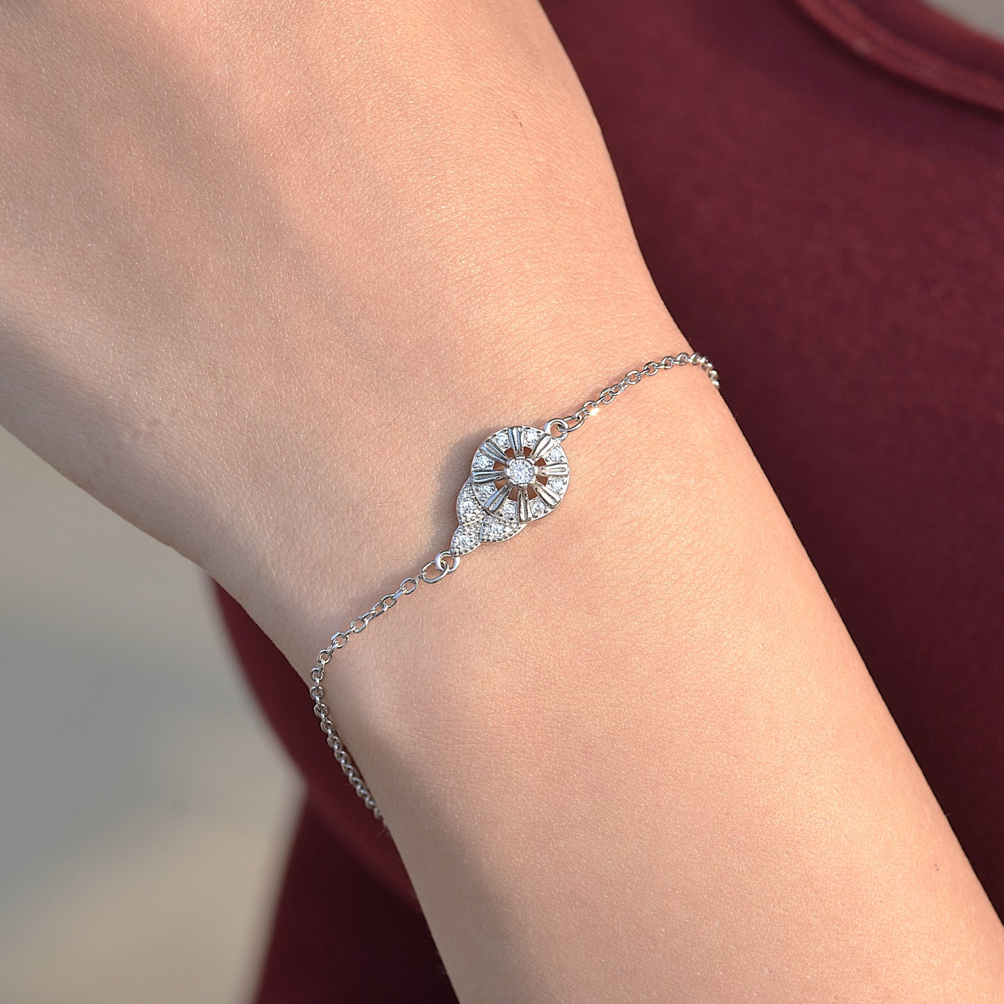 SILVER BRACELET FOR WOMEN WIHTE ZARCON