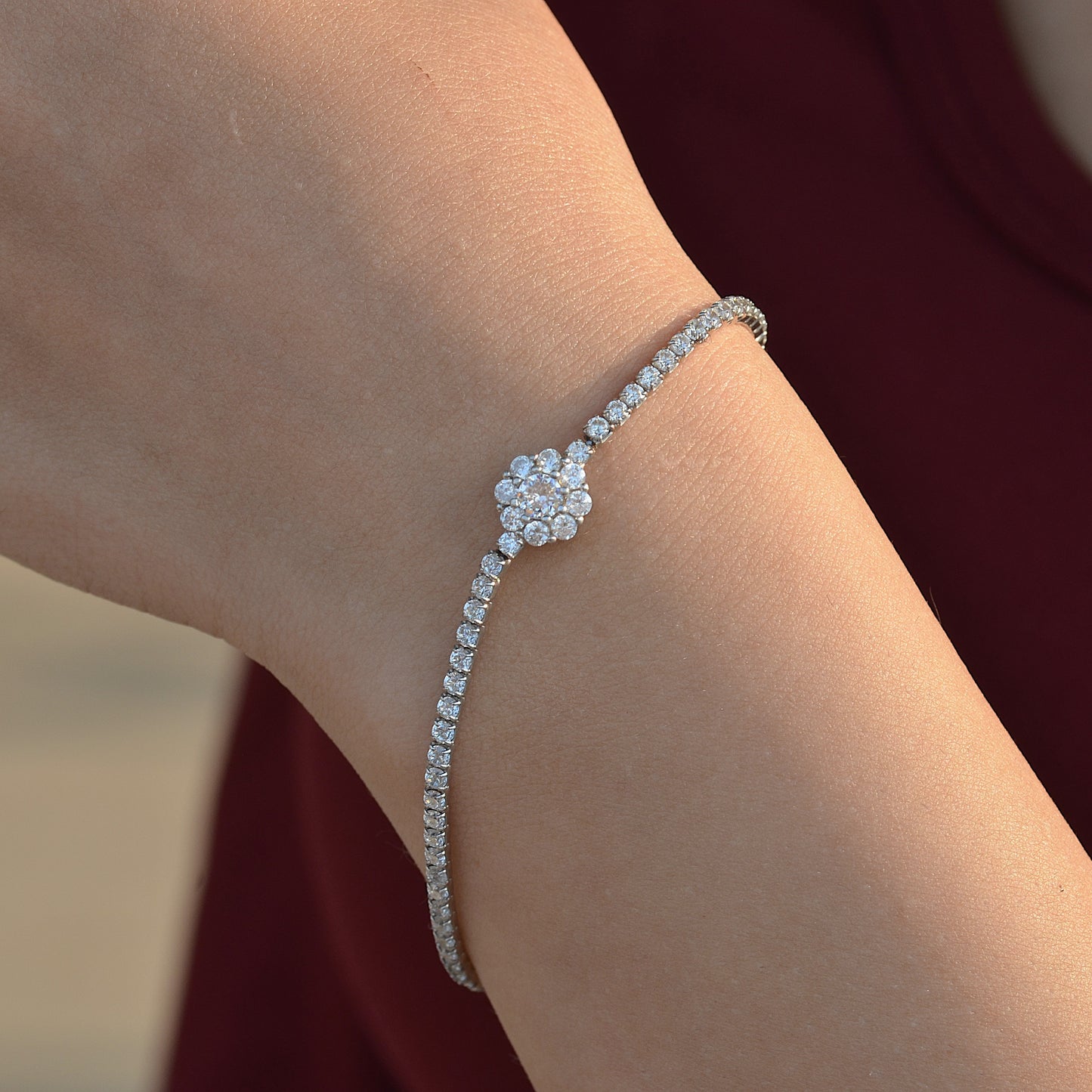 SILVER BRACELET FOR WOMEN WHITE ZARCON