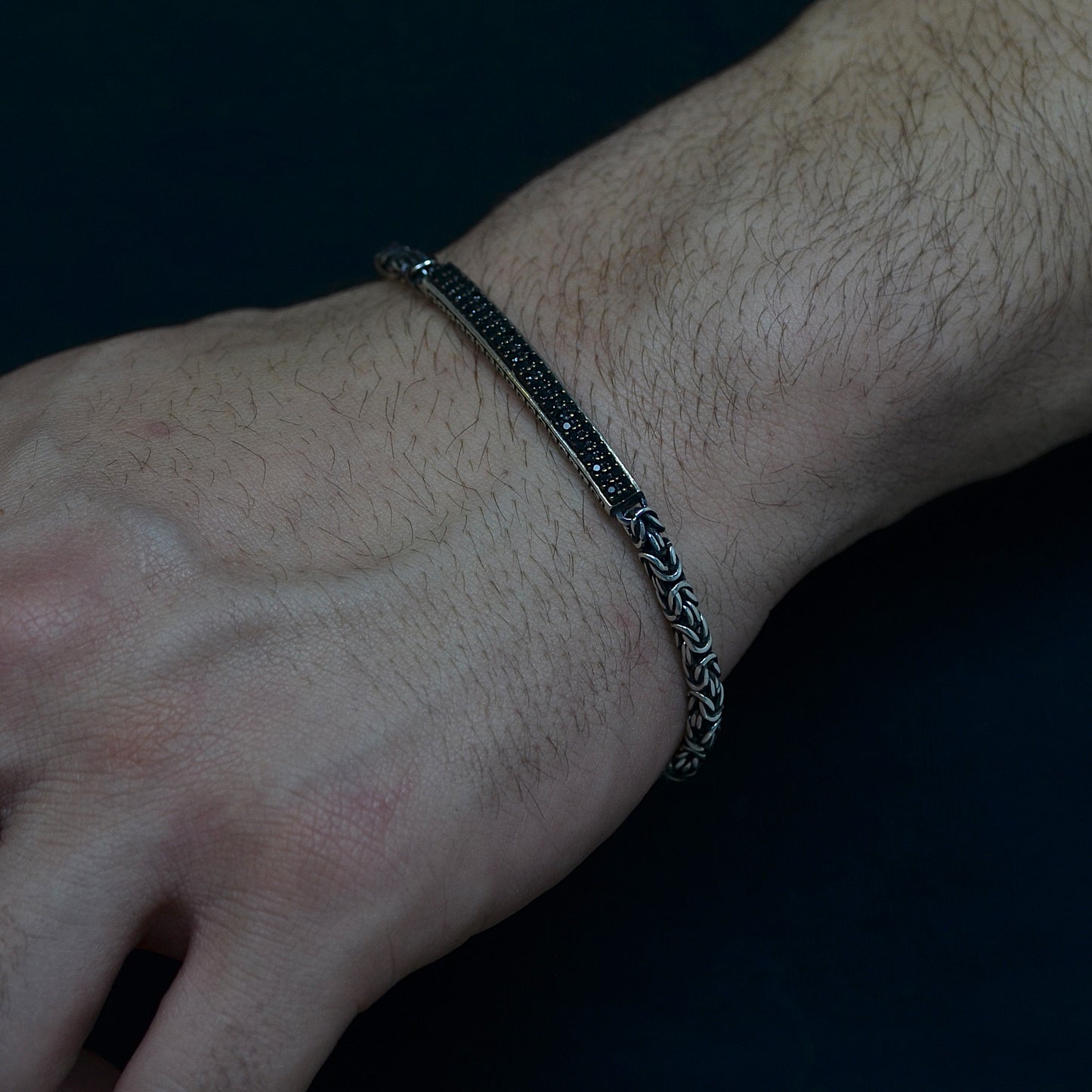 Luxury Black Link Bracelet silver 925k