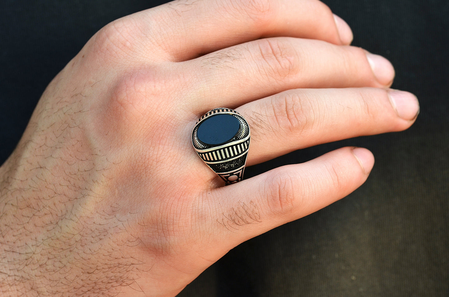 SILVER RING FOR MEN 925K NEW STYLE BLACK ONYX