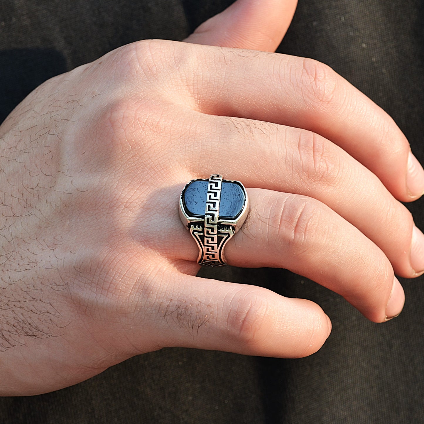 SILVER RING FOR MEN 925K BLACK ONYX