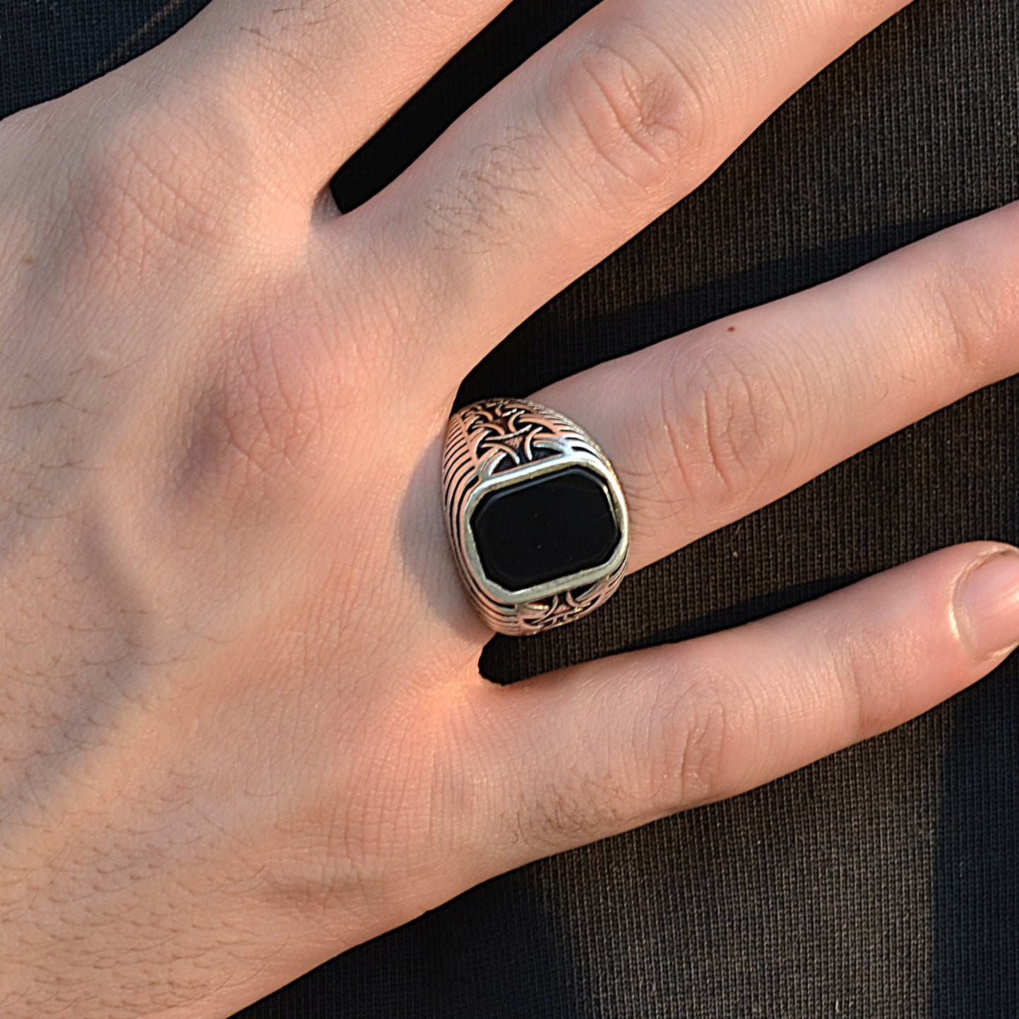 SILVER RING FOR MEN 925K BLACK ONYX