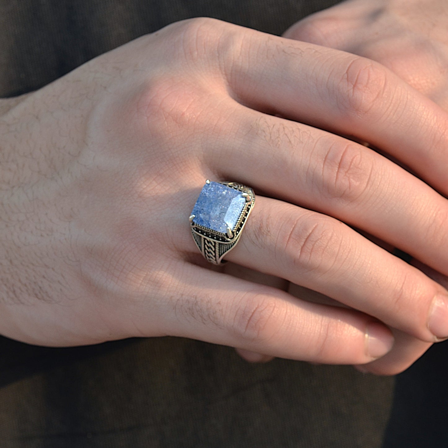 SILVER RING FOR MEN 925K SUGER STONE