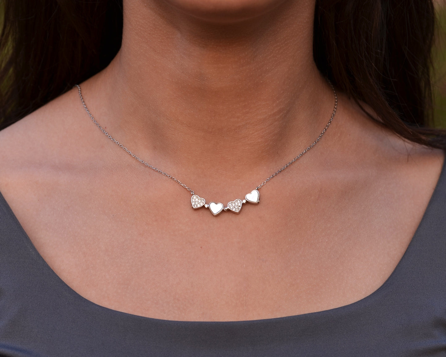 necklace for women 2 in 1 pure silver 925k