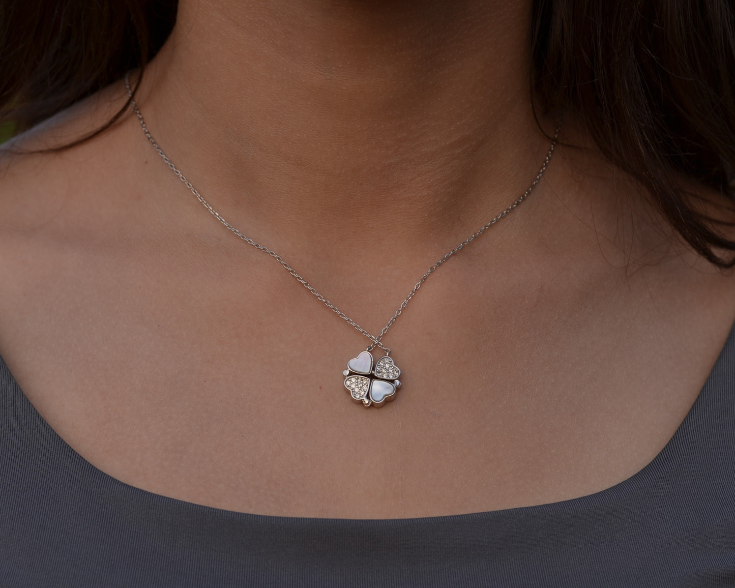 necklace for women 2 in 1 pure silver 925k