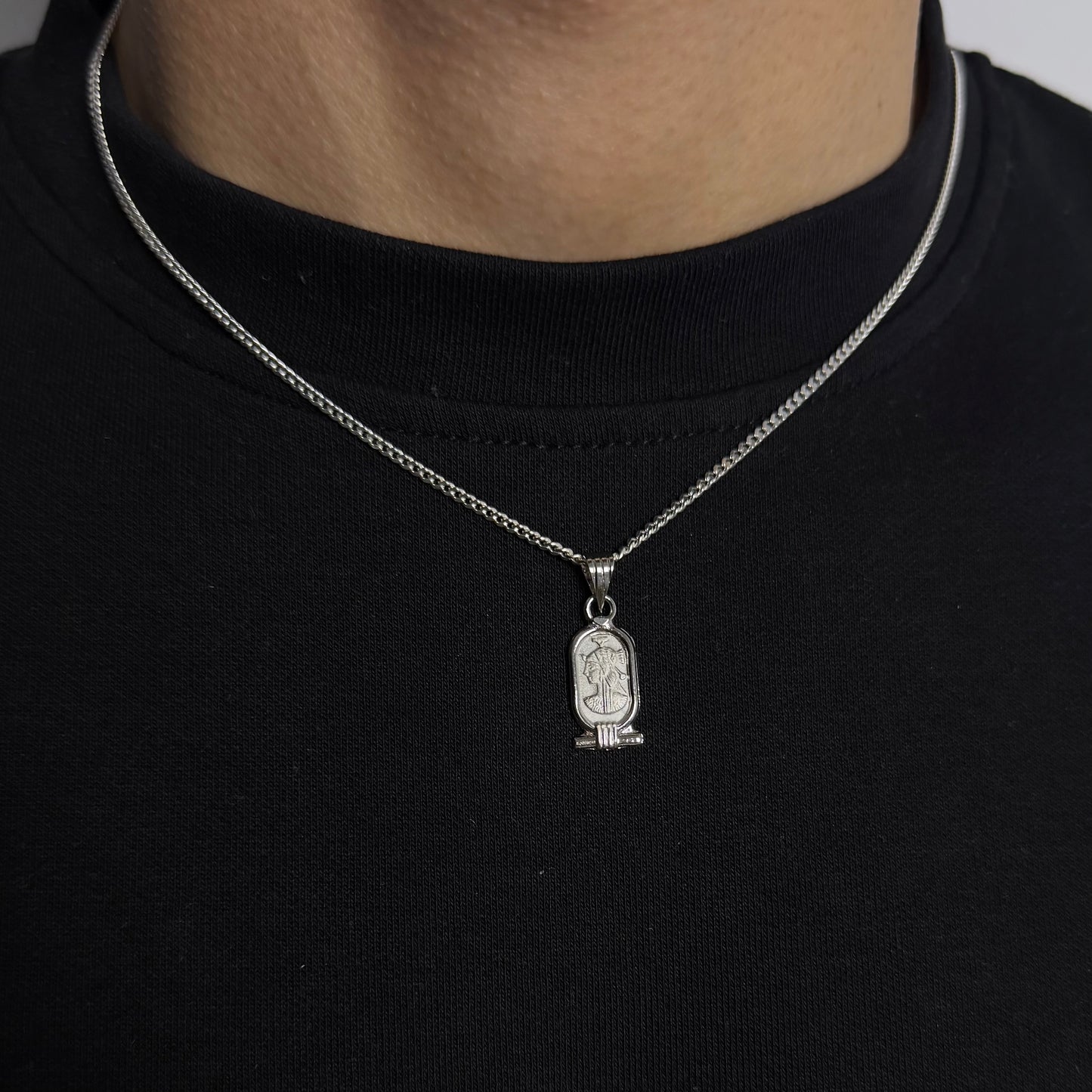 Ancient Cartouche Pendant – Silver 925 Plated with Platinum