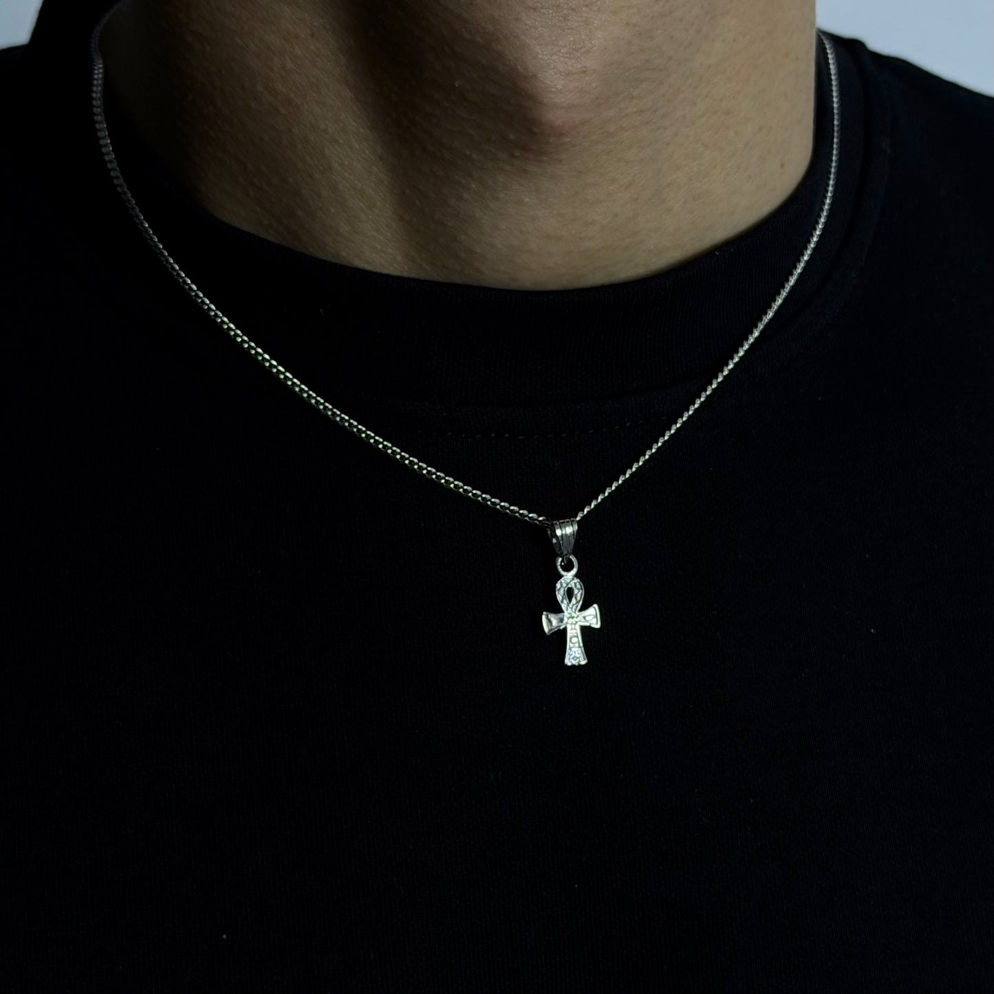 Sacred Ankh of Life Necklace – 925 Silver Plated in Platinum