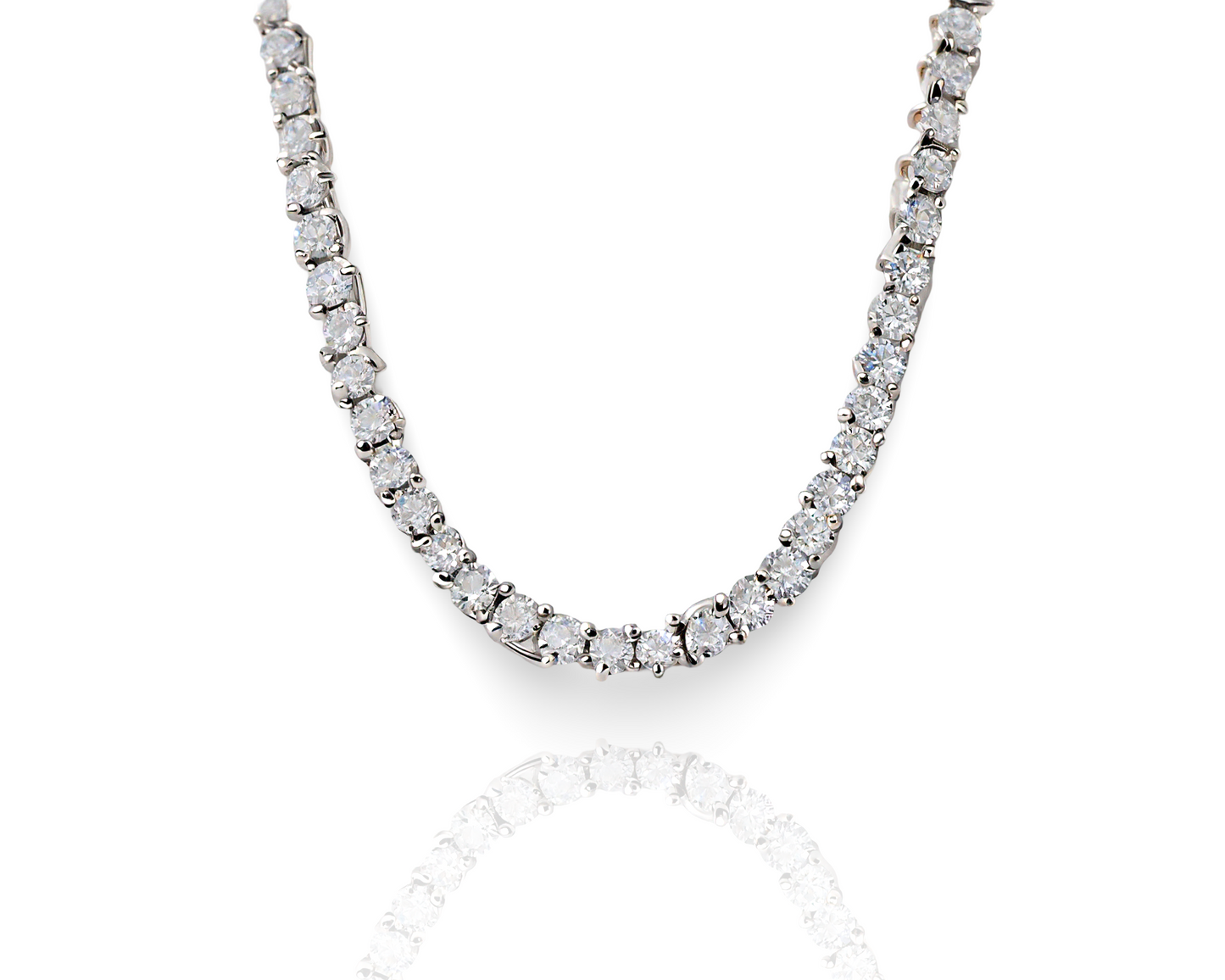 tennis necklace for women pure silver PLATED BY PLATINUM 3mm