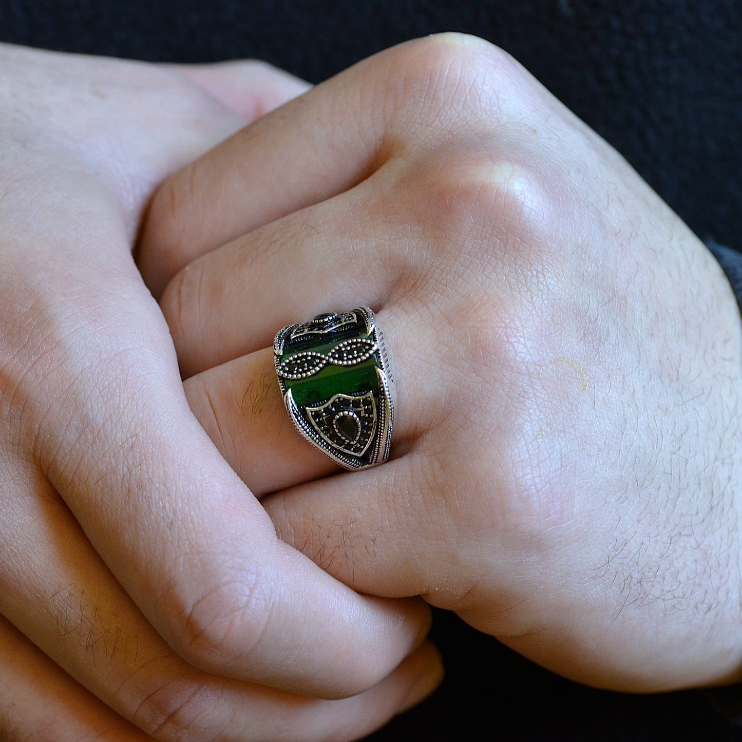 Green Sovereign Ring Silver 925K