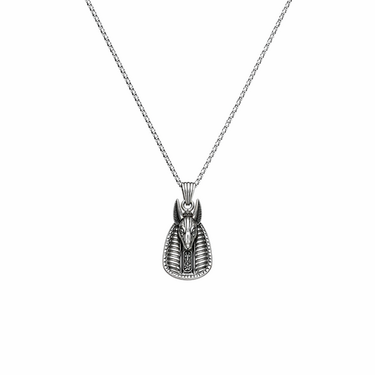 Anubis Guardian Pendant – Silver 925 Plated with Platinum