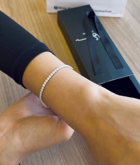 new tennis bracelet pure silver (925K) PLATED BY PLATINUM