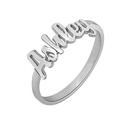 women custommade ring with name silver (925k)