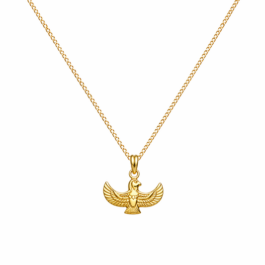 Golden Horus Falcon Pendant – Silver 925 Gold Plated