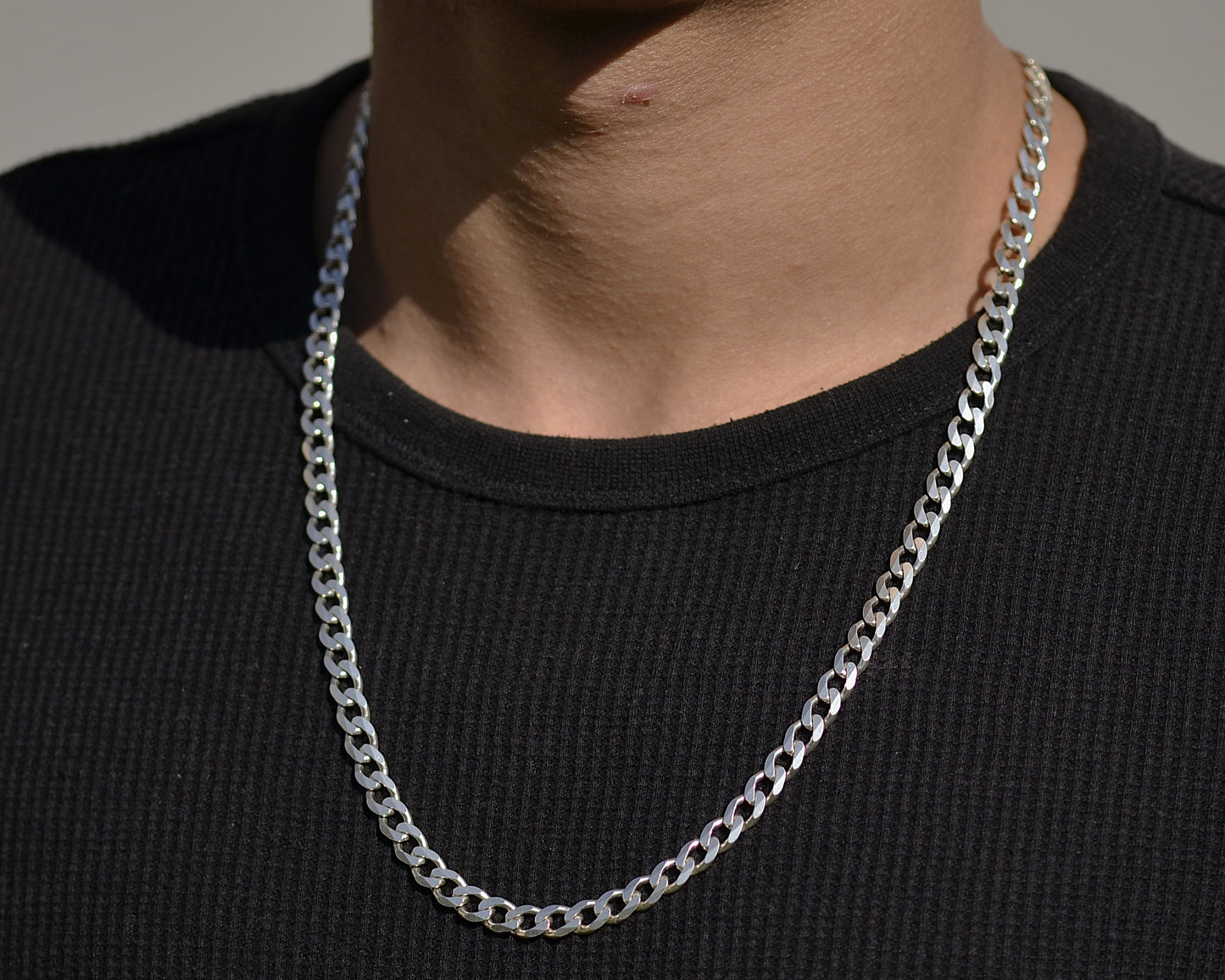 necklace for men pure silver 925k grumet style