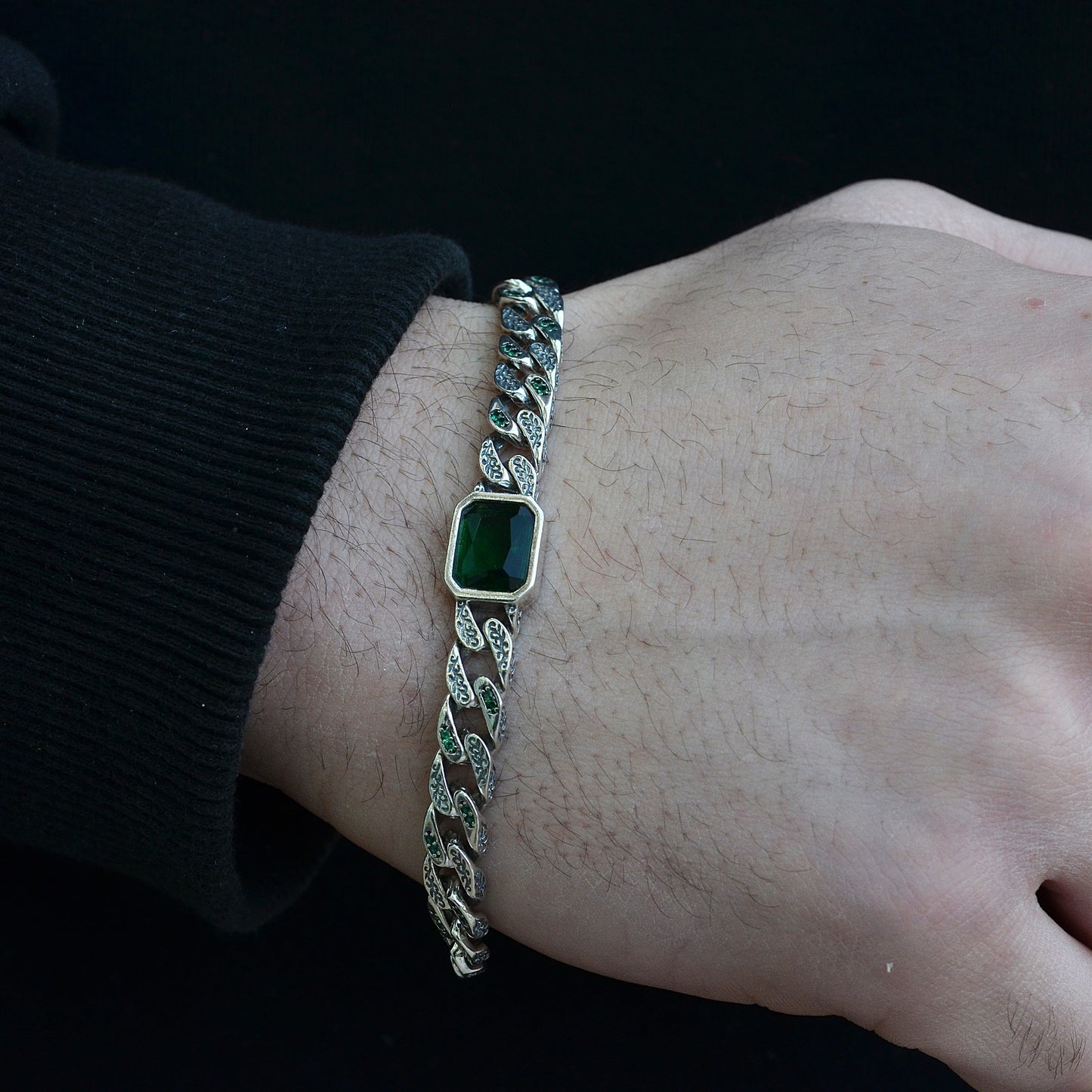 gromet stone bracelet silver italian 925k