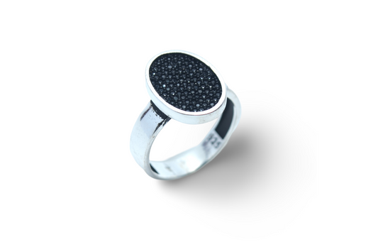 ring for men silver 925k ( black stone )