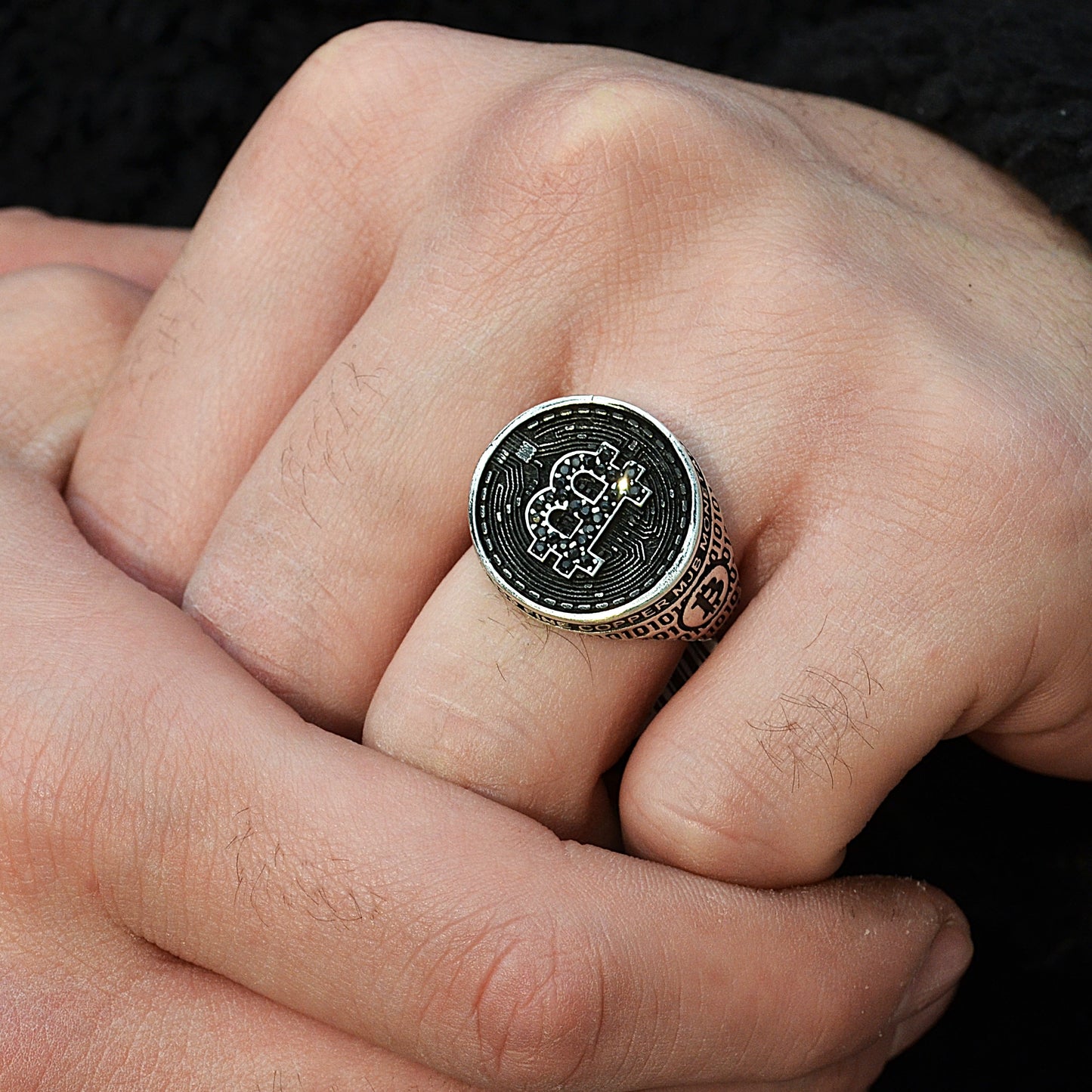 bitcoin ring silver 925k