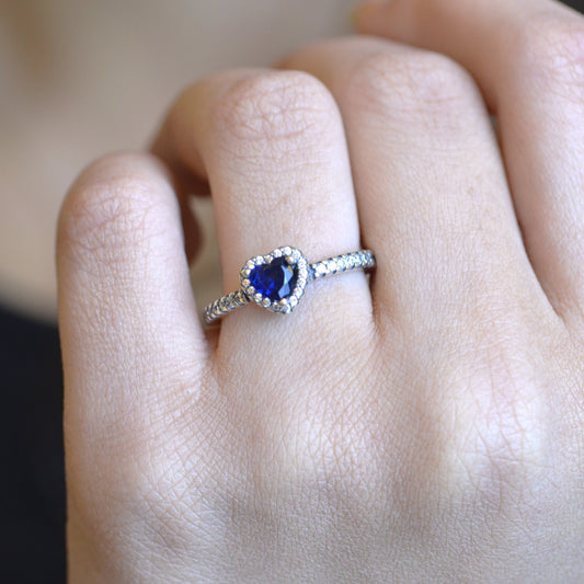 Blue heart silver 925k