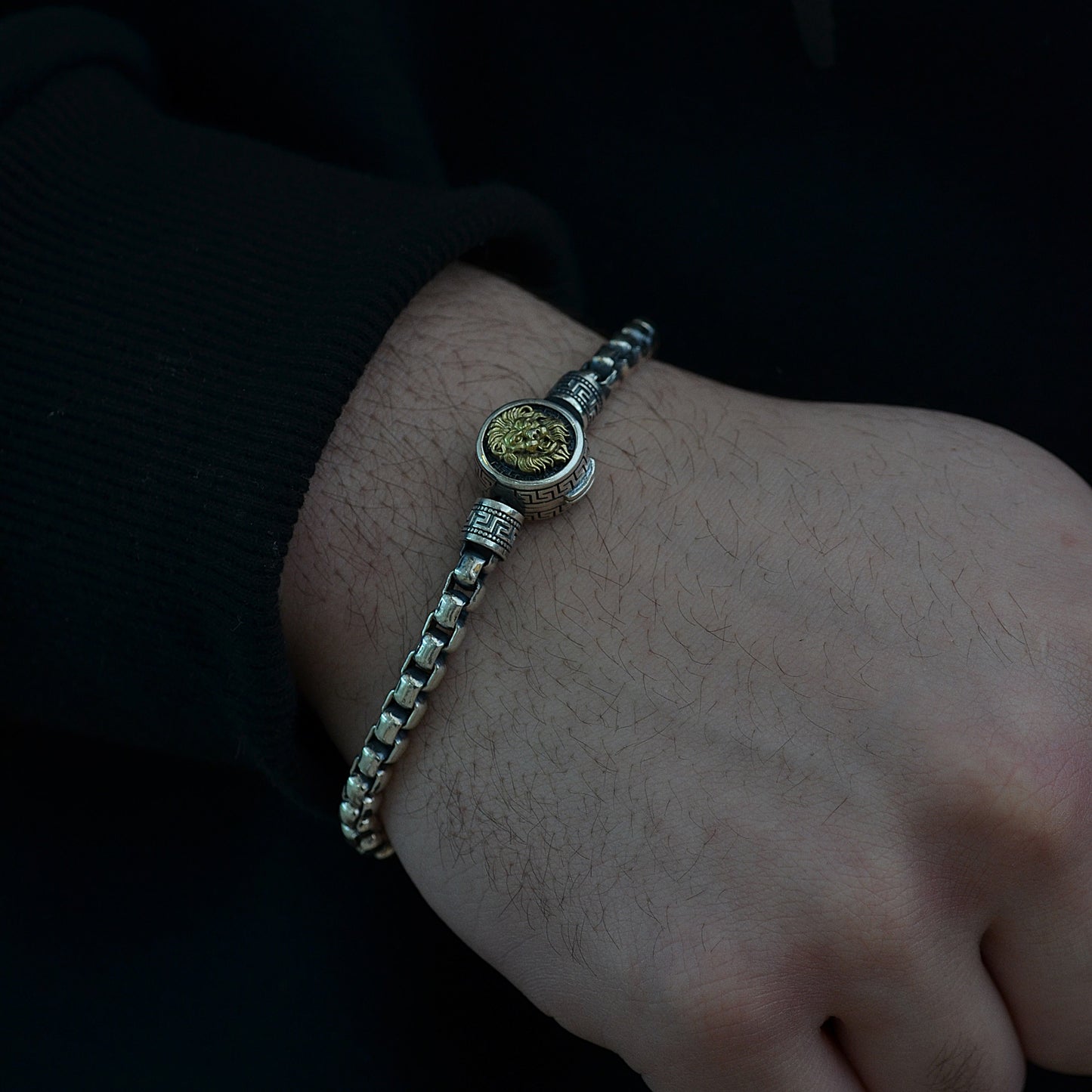 new lion bracelet for men heavy one silver 925k italian silver