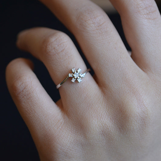 Flower ring silver 925k