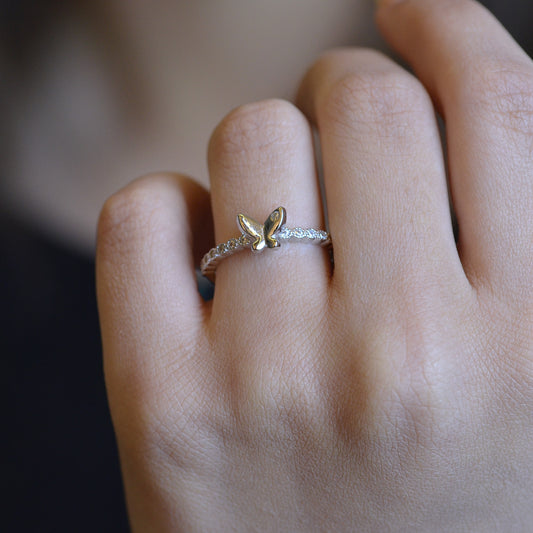Butterfly ring silver 925k
