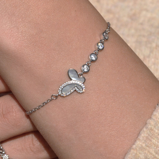 butterfly bracelet silver 925k
