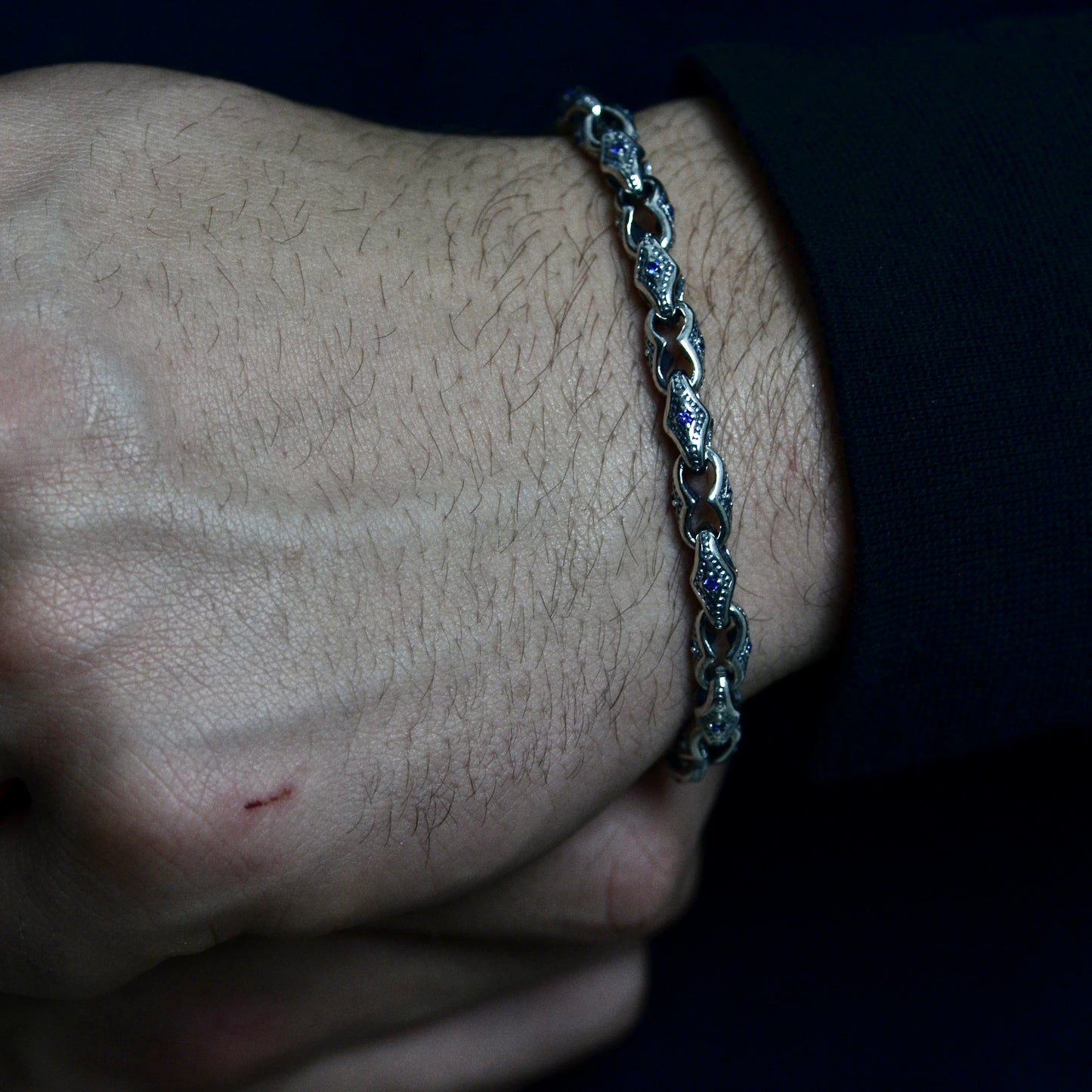 Luxury Blue Detail Bracelet silver 925k