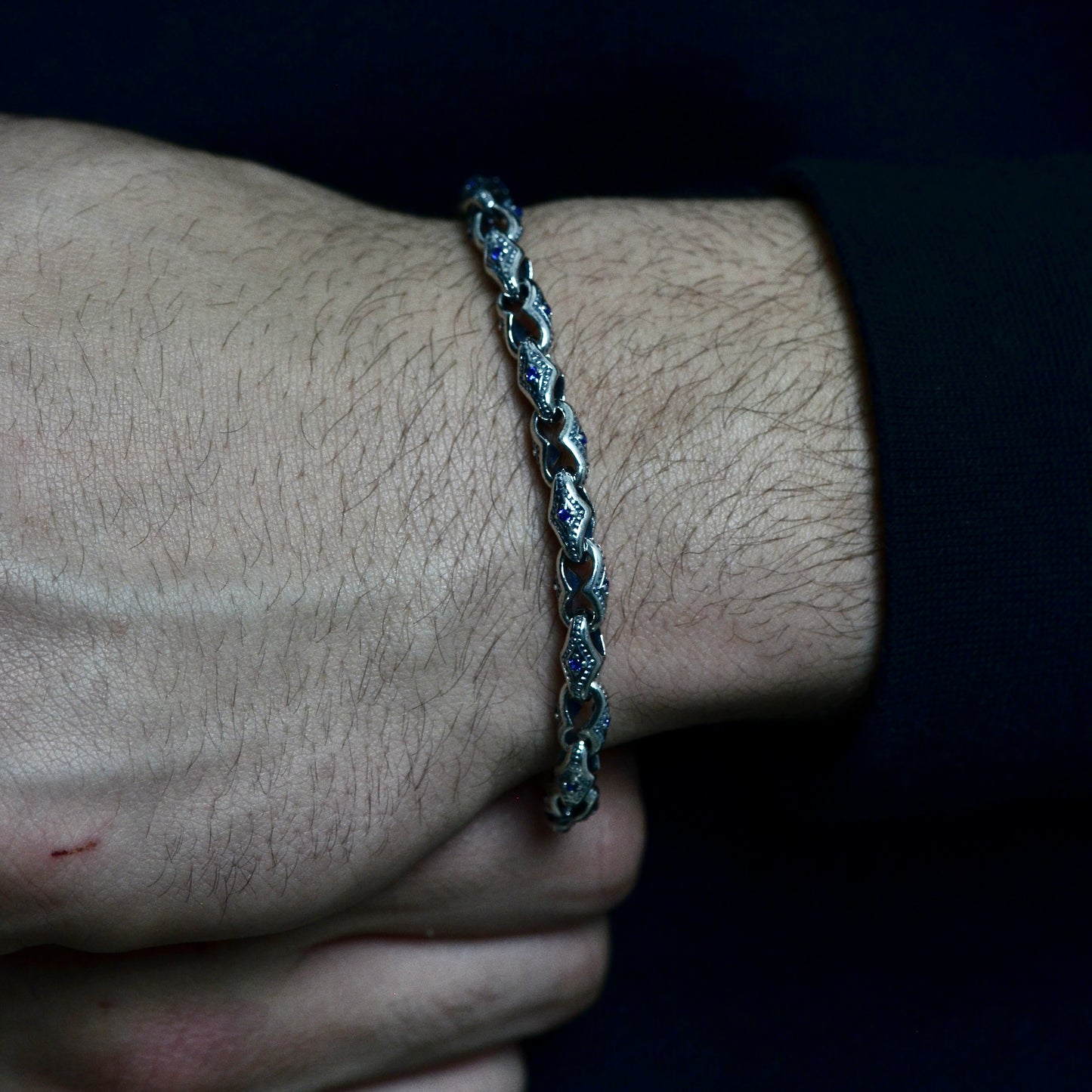 Luxury Blue Detail Bracelet silver 925k