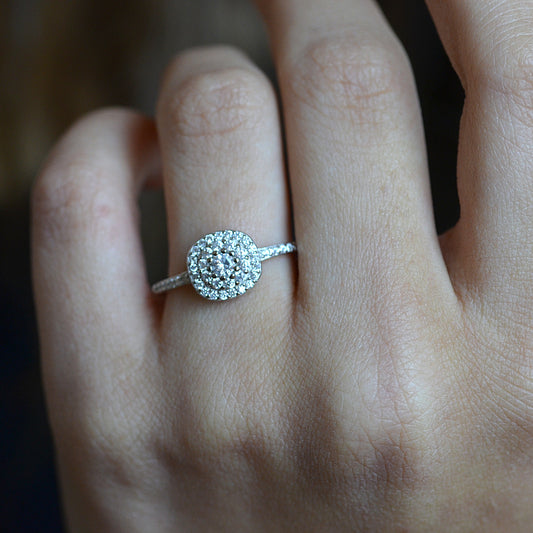 Luna Halo Ring Silver 925K