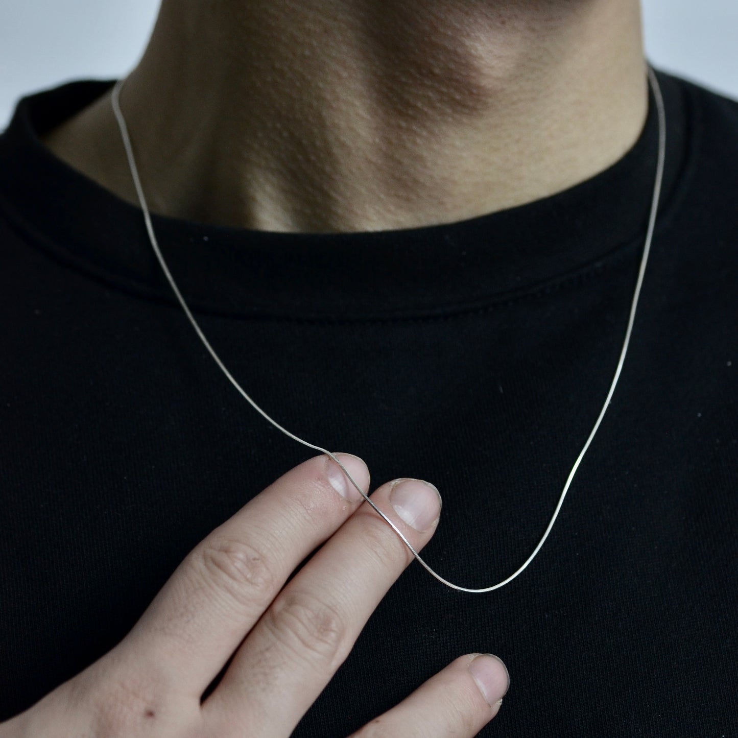 Slim Snake Silver Chain Necklace silver 925K