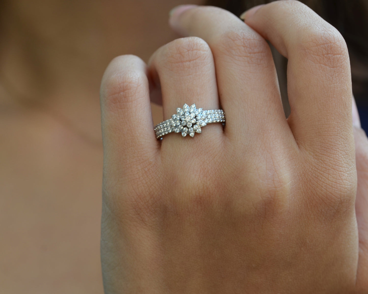 ring for women silver 925k plated by platinum