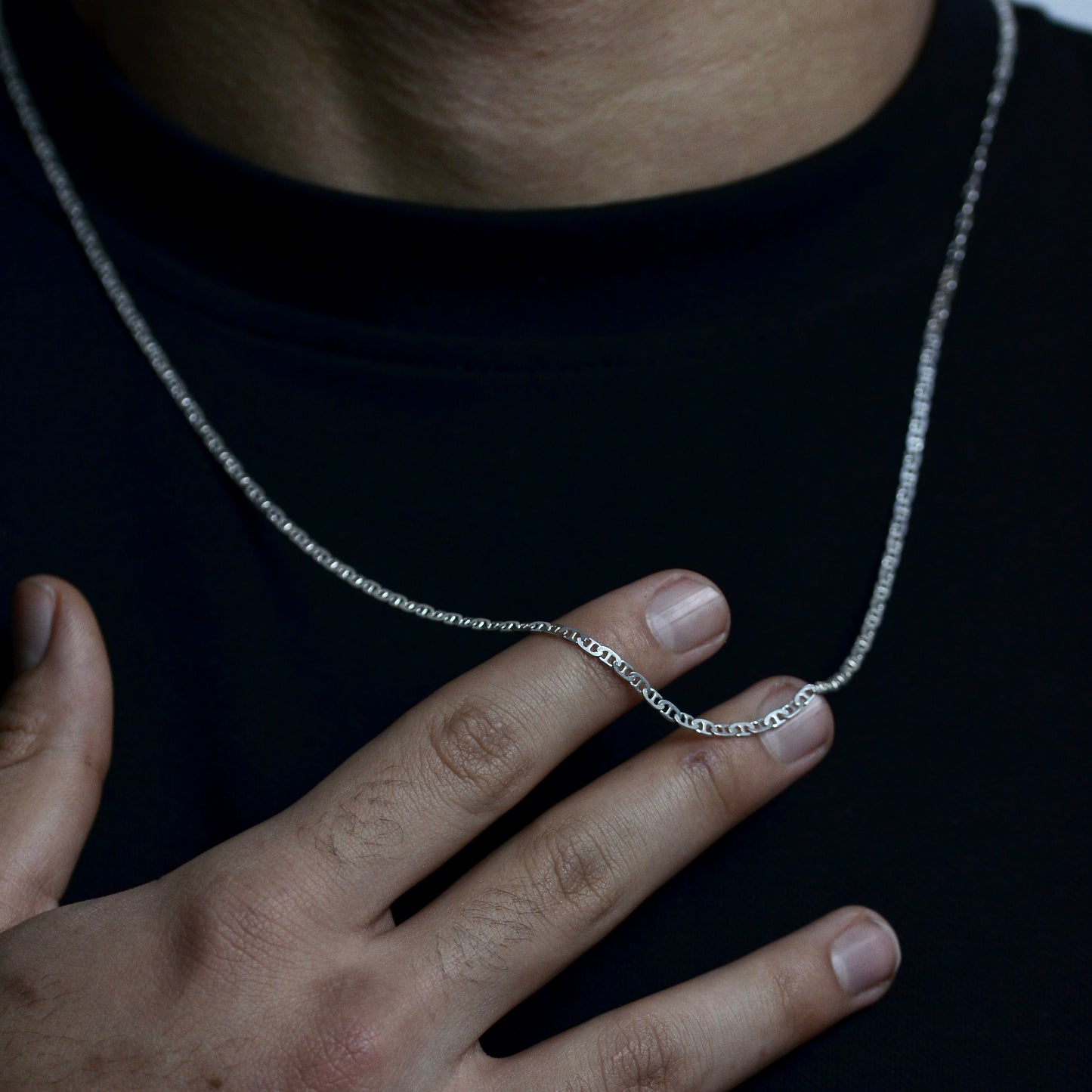 Slim Figaro Silver Chain Necklace silver 925K