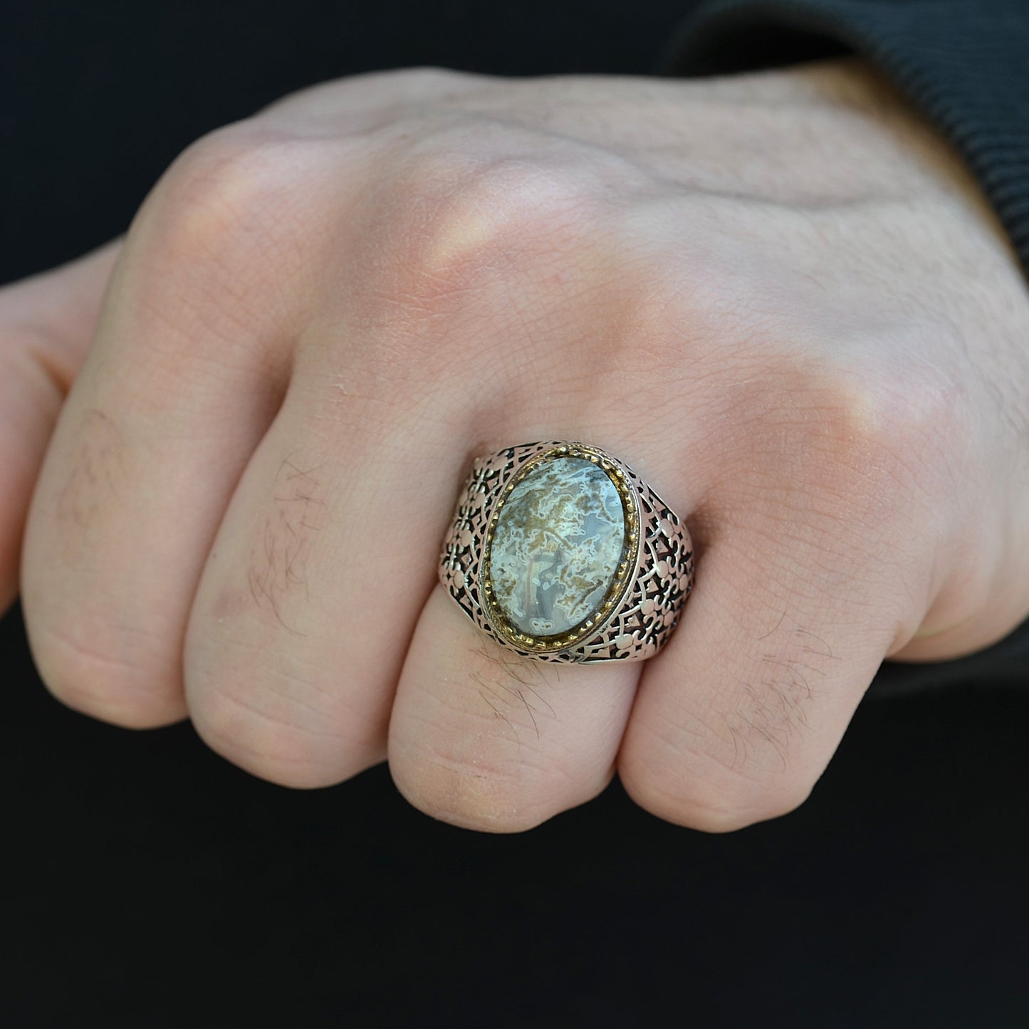Vintage Marble Crest Ring silver 925k